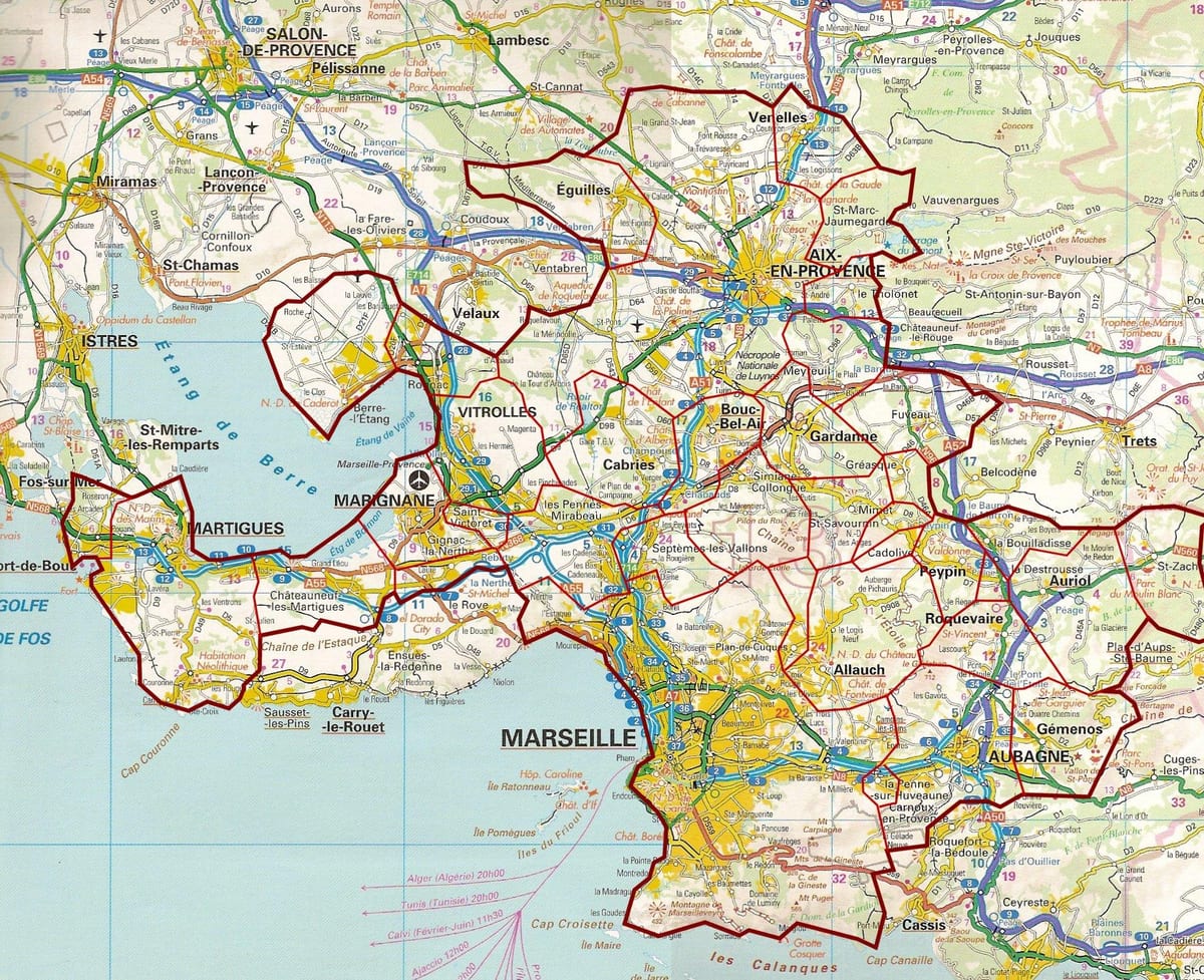 karta Marseille cesti
