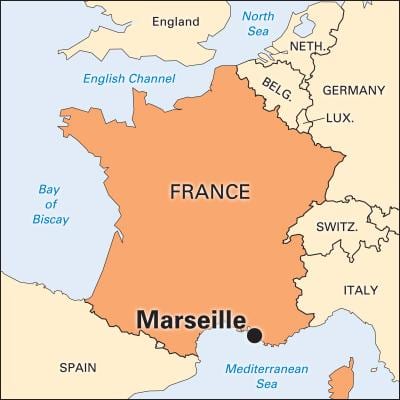 gdje je Marseille u Francuskoj na karti