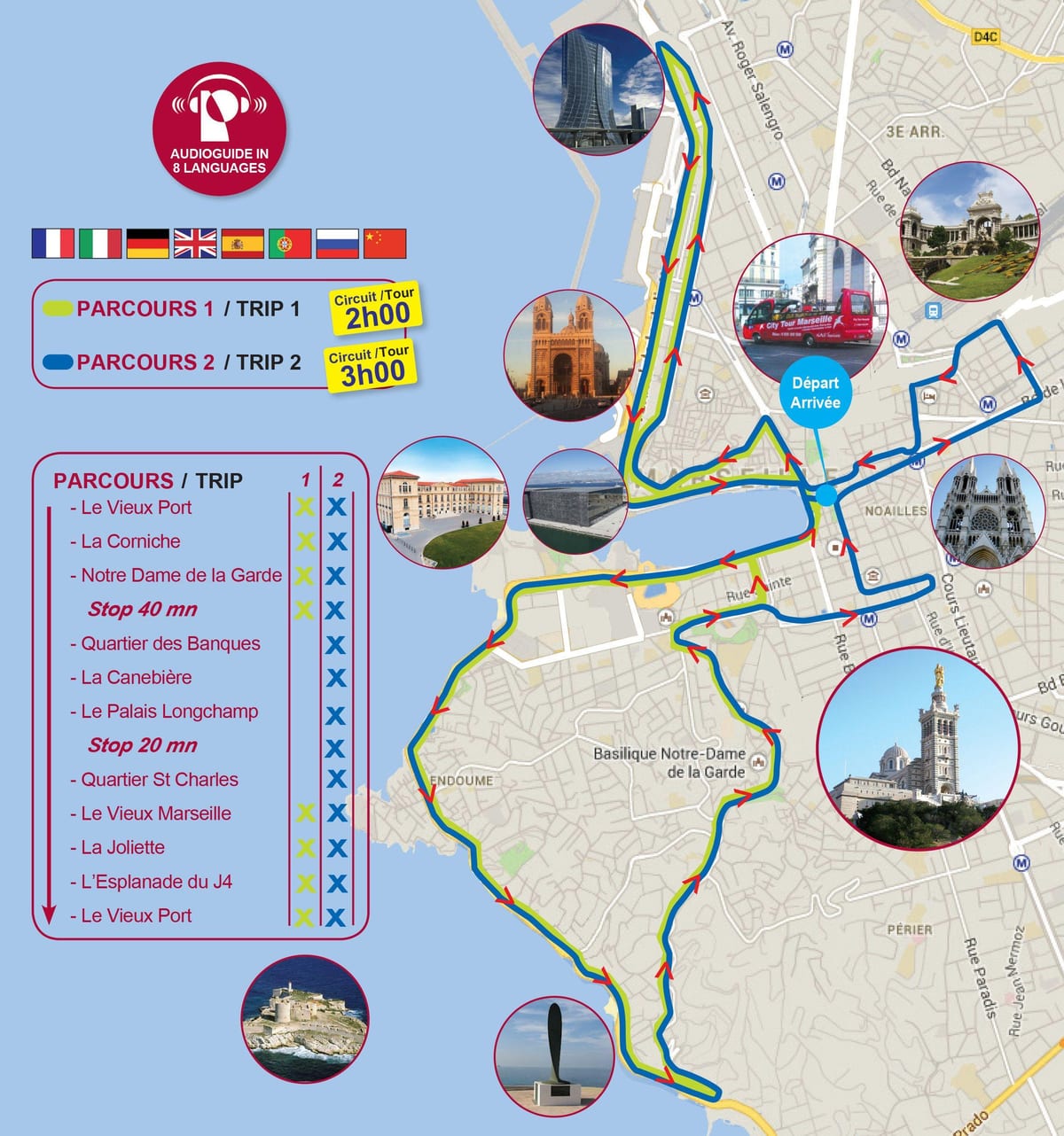 bus tour, Francuska Marseille kartica