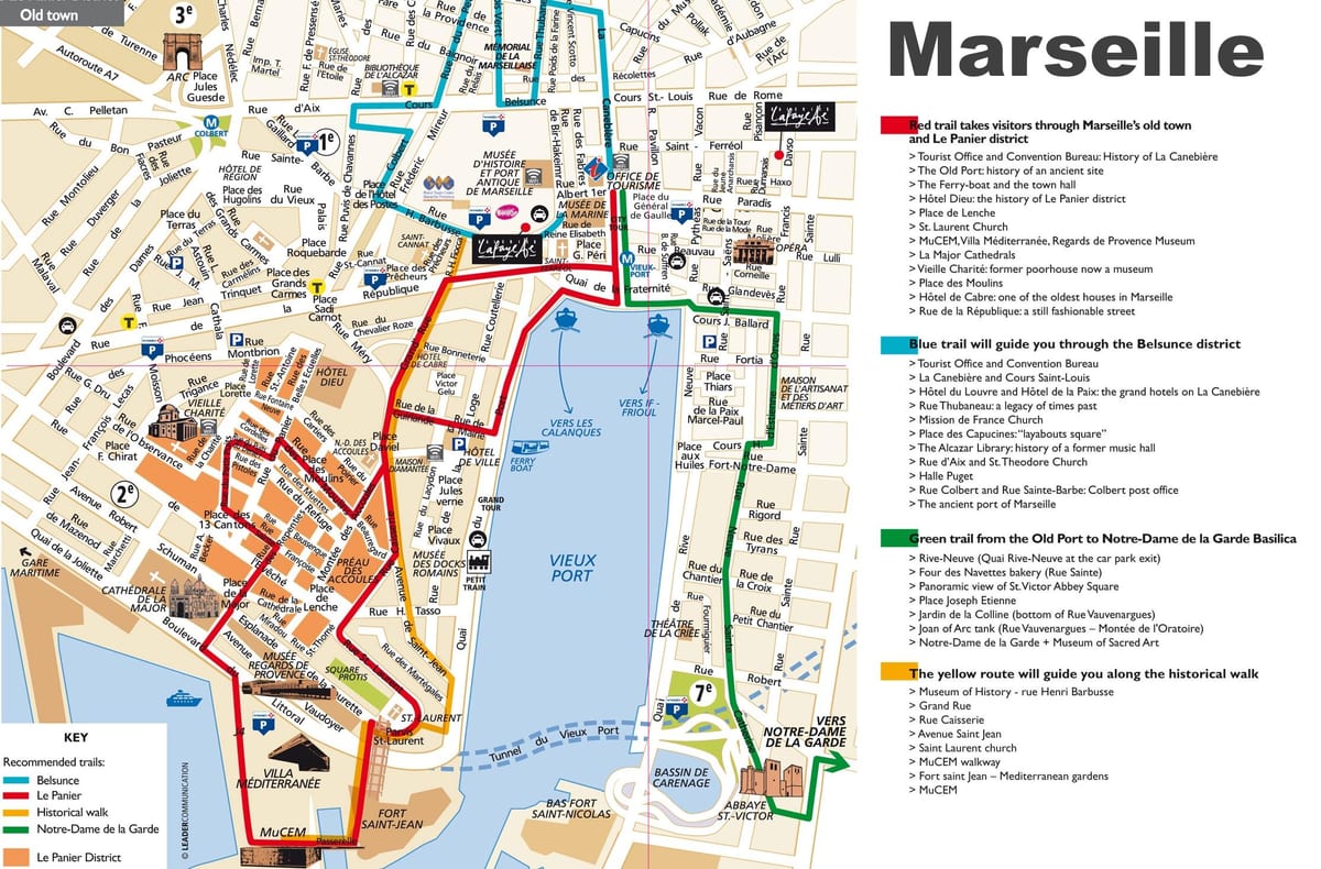 karta Marseille pješačenje