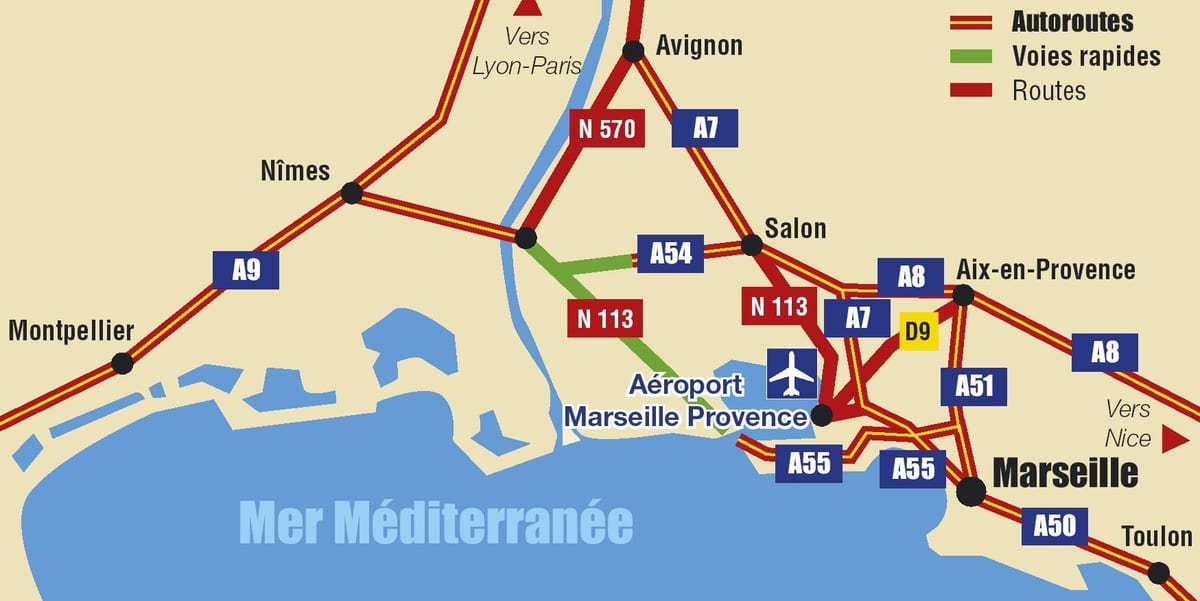 karta autoceste Marseille